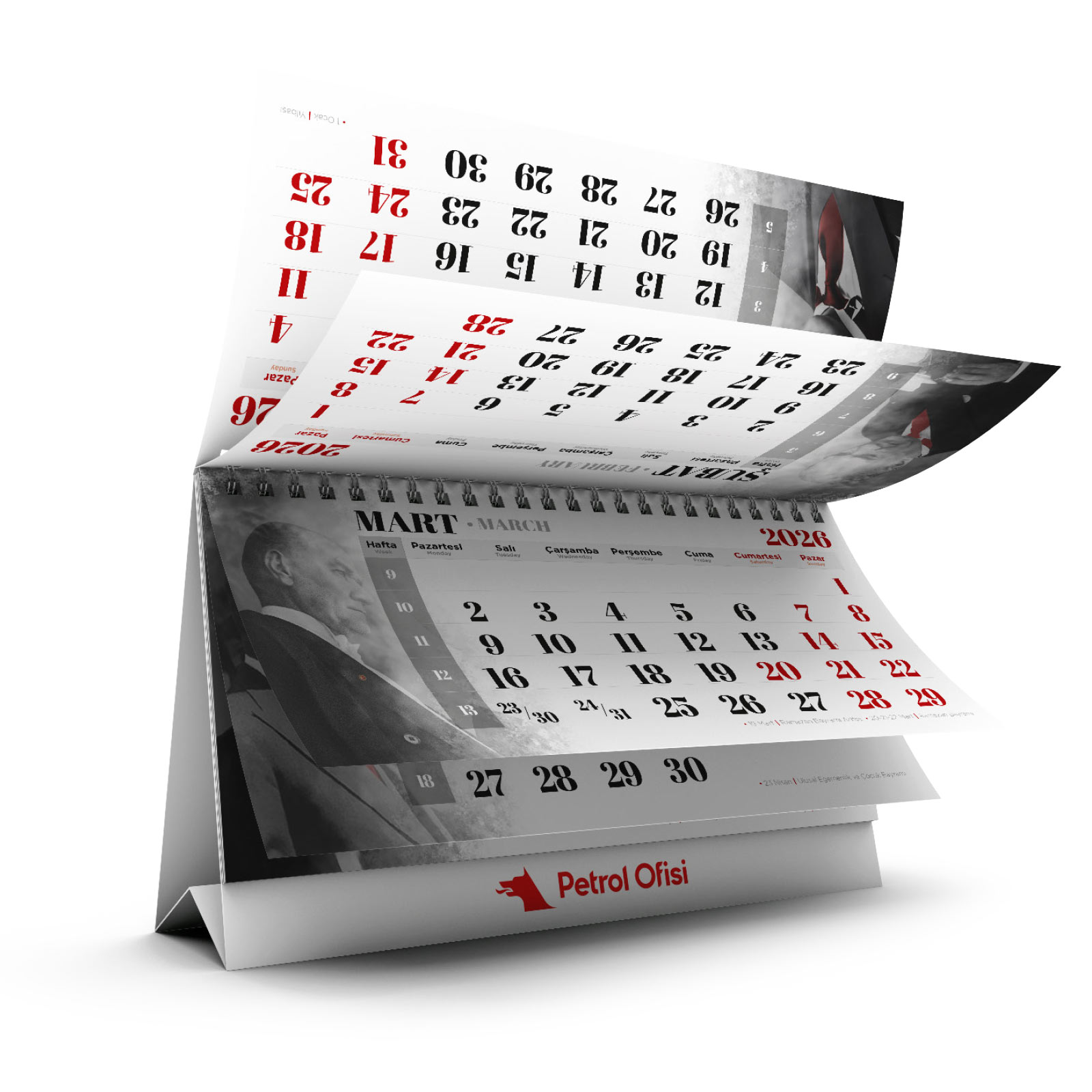 ALA-18 (ATATÜRK) ÜÇGEN MASA TAKVİMİ 